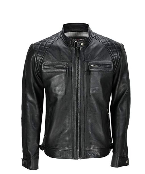 Mens Lambskin Genuine Black Motorcycle Biker Leather Jacket Mj_030 on ...